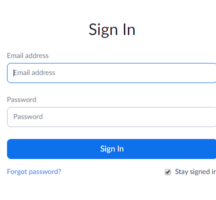 Sign In with your Zoom account