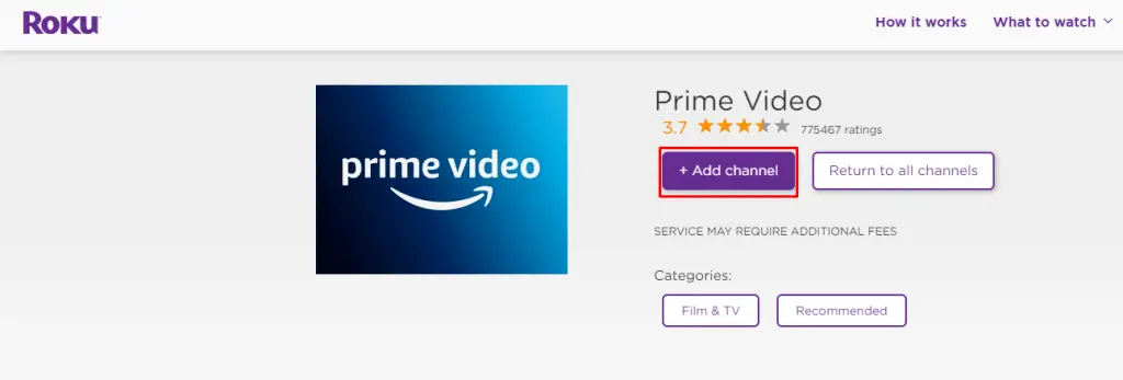 Prime video - add channel