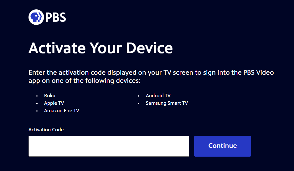 PBS ON ROKU - activate