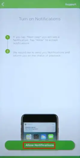 Tap on Allow Notification