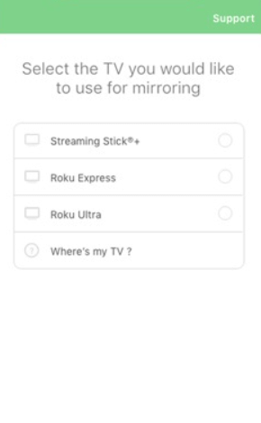 Select Roku device