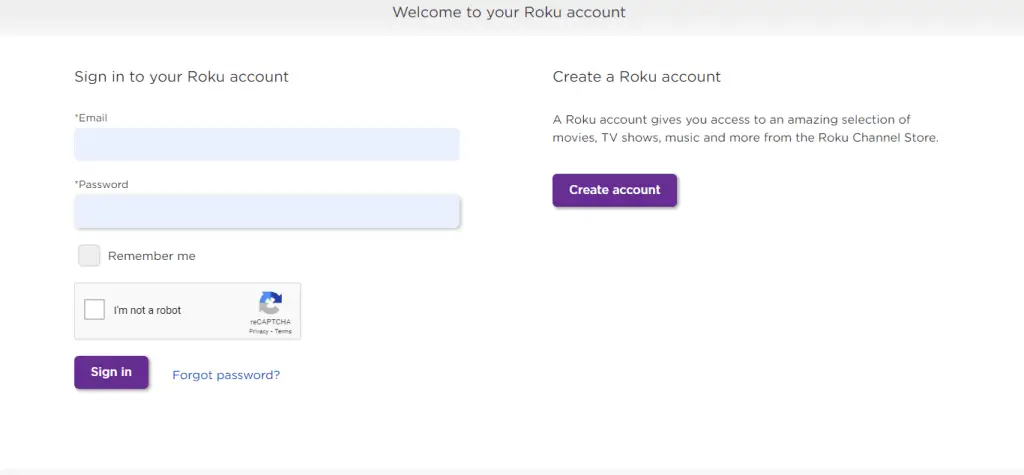 Sign in to Roku account to add apps on Roku