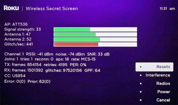 Wireless Roku secret menu