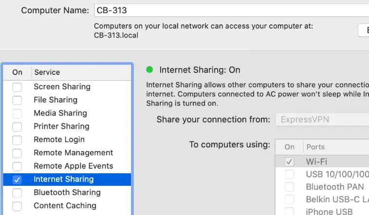 Internet sharing