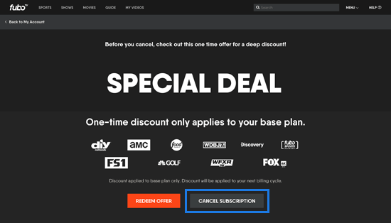 Special Deal page