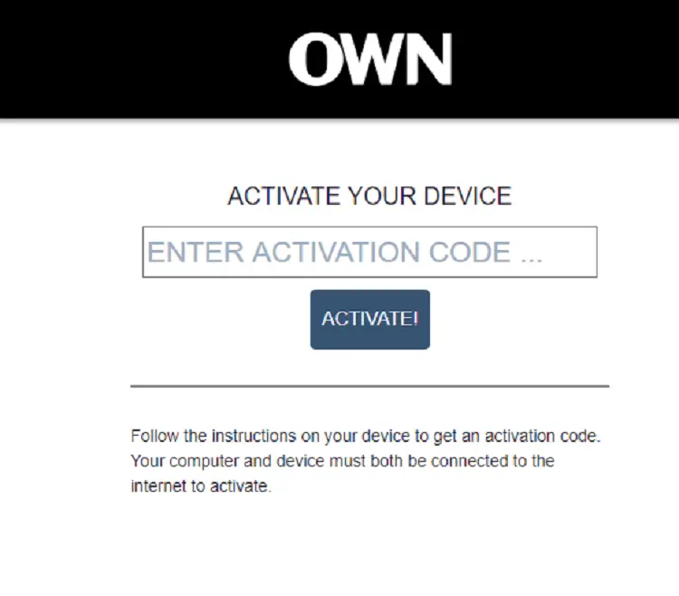 Activate OWN Network on Roku