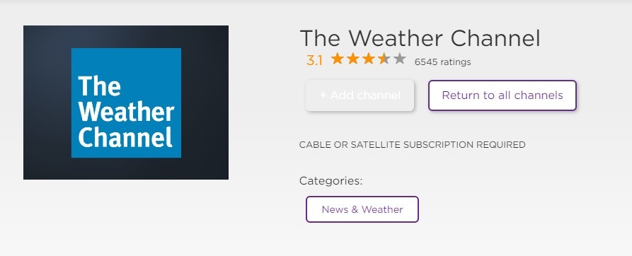 Add the Weather Channel on Roku