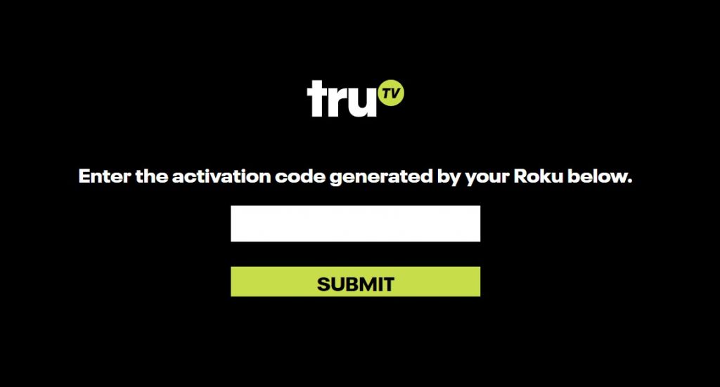 Enter the truTV activation code 