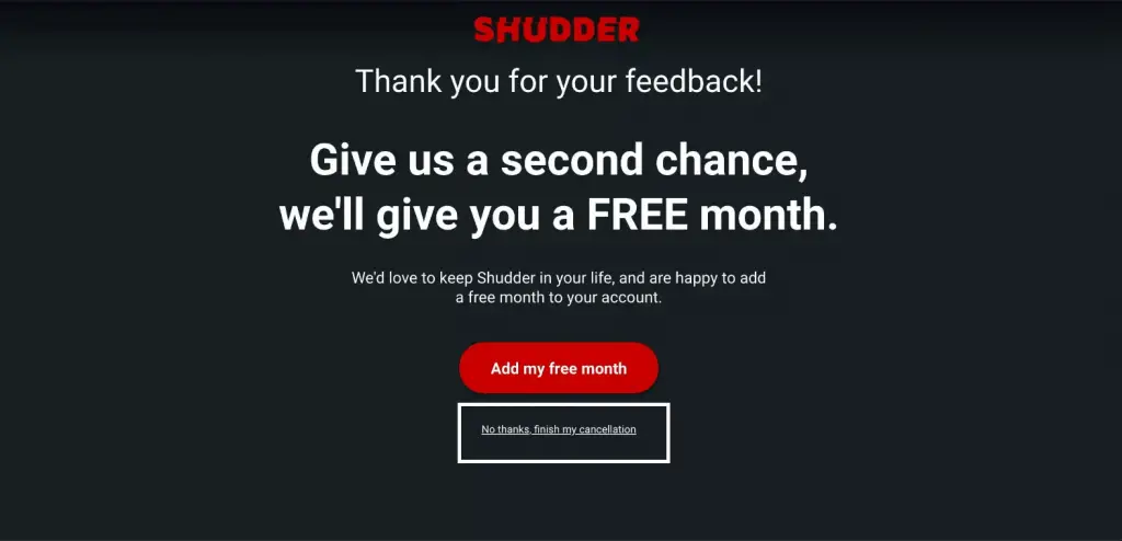 Cancel Shudder Subscription
