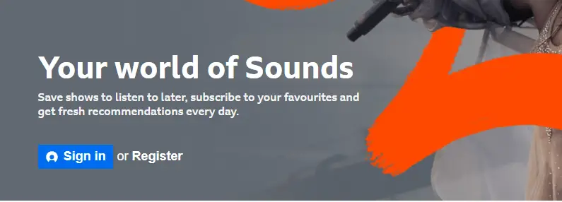 register for BBC Sounds on Roku