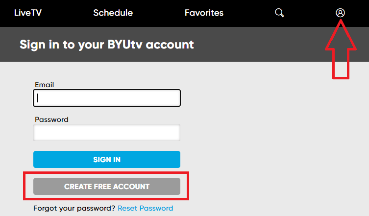 sign up BYUtv on Roku