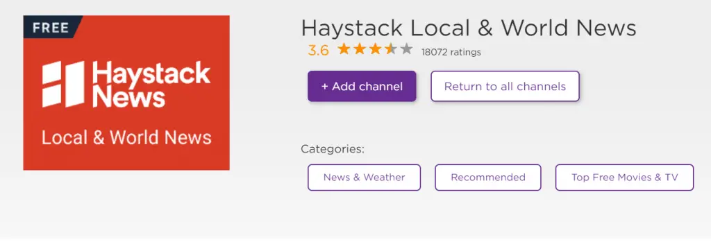 Haystack News on Roku
