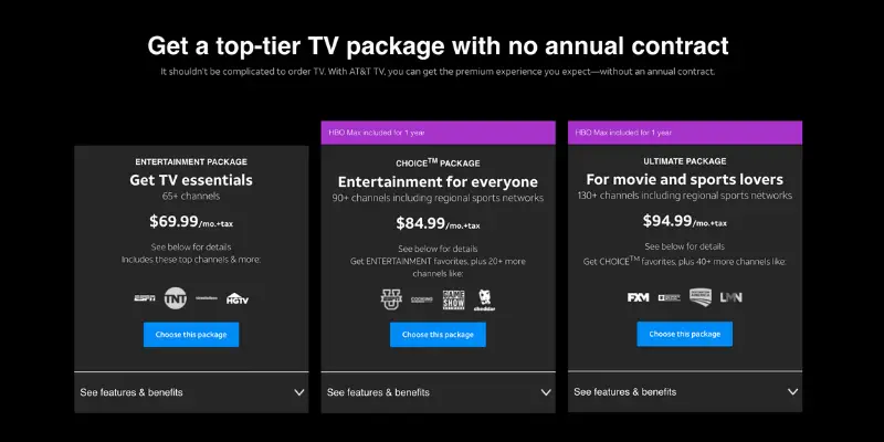 AT&T tv now available plans 