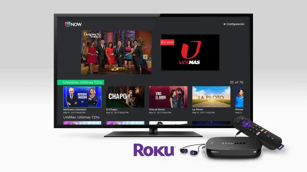Univision home page on Roku to watch galavision shows