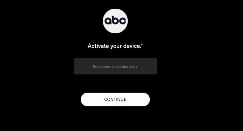 ABC activation code page