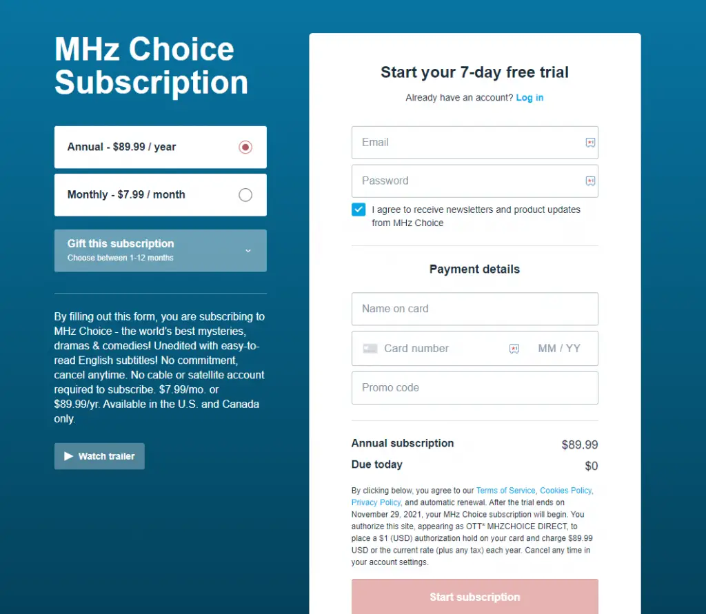 MHz Choice Subscription
