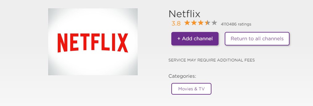 Select Add Channel to install Netflix and watch Narcos on Roku.