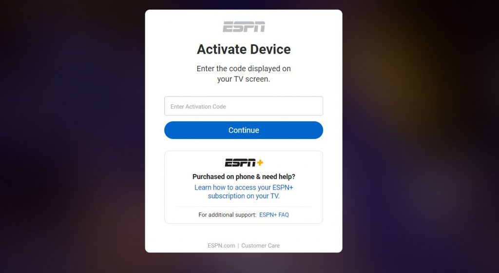 ESPN Activation Site