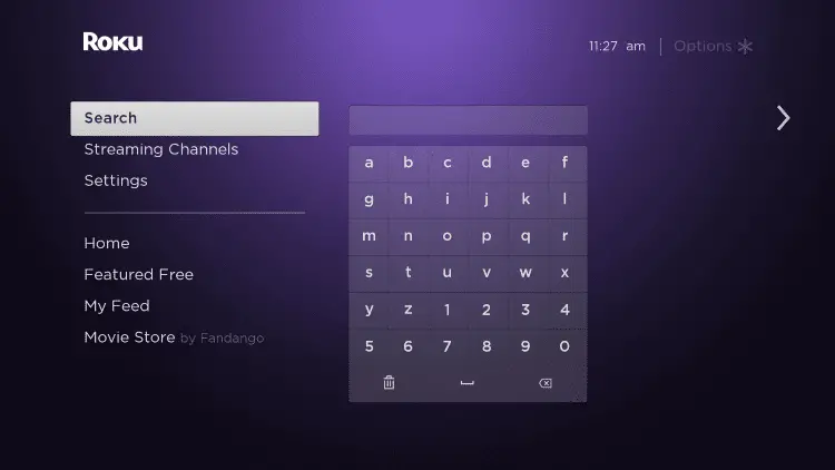 Search for aha on Roku