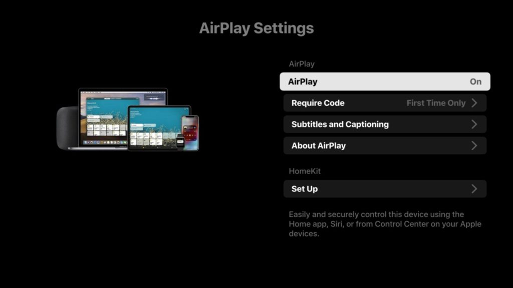 Turn on AirPlay to screen mirror Fender Play to Roku