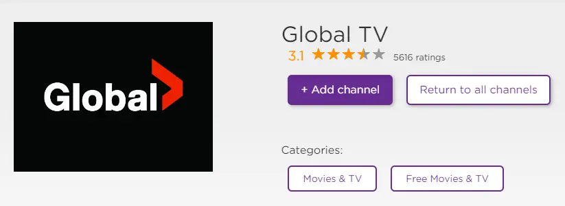 Add Global TV on Roku
