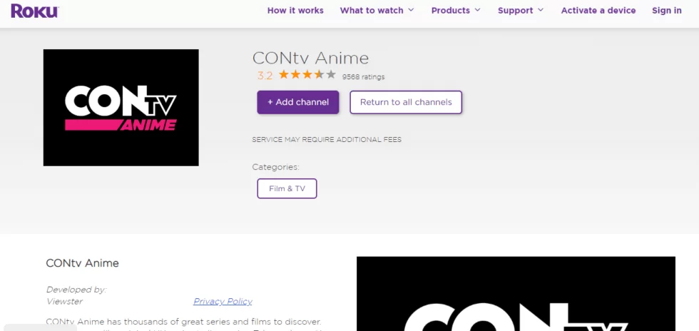 Add the anime channel on Roku