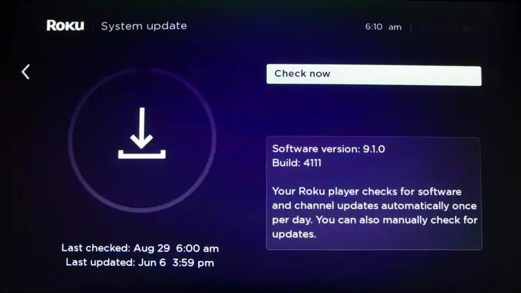 Update Roku device to fix the Pluto TV not working error 