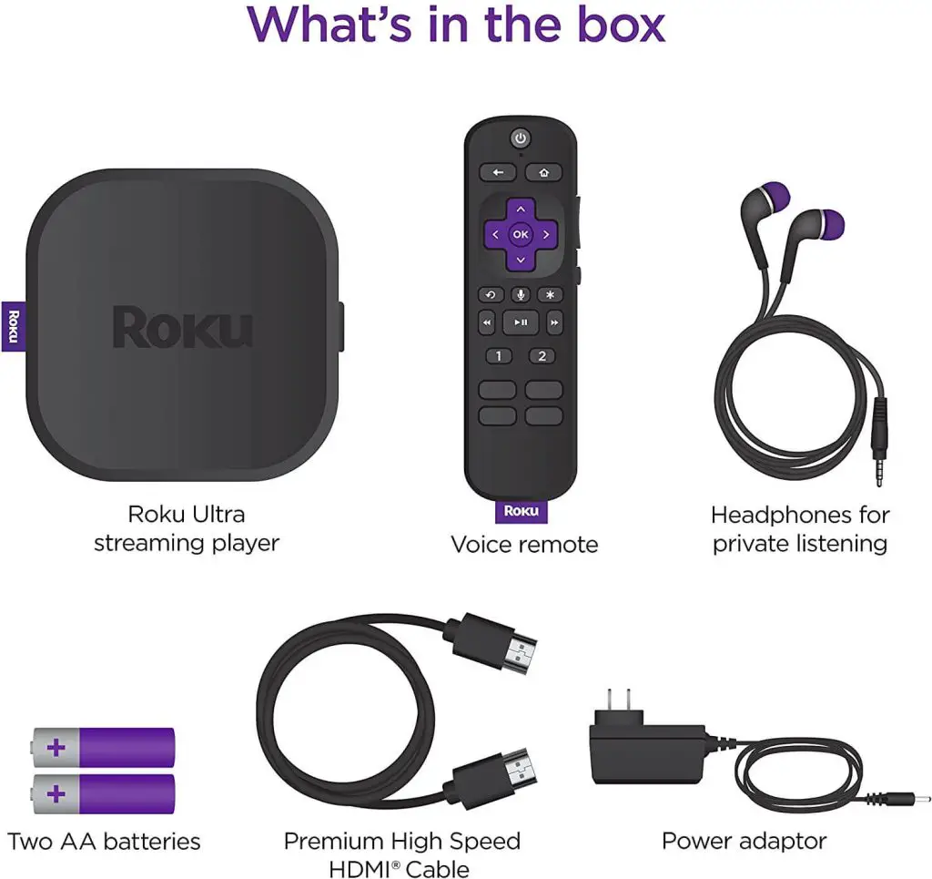 What's in the box Roku Ultra