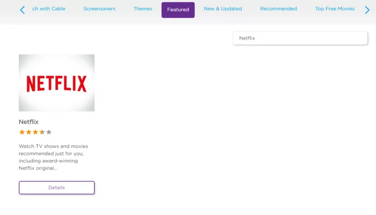 Adding Netflix  Using the Channel store webpage