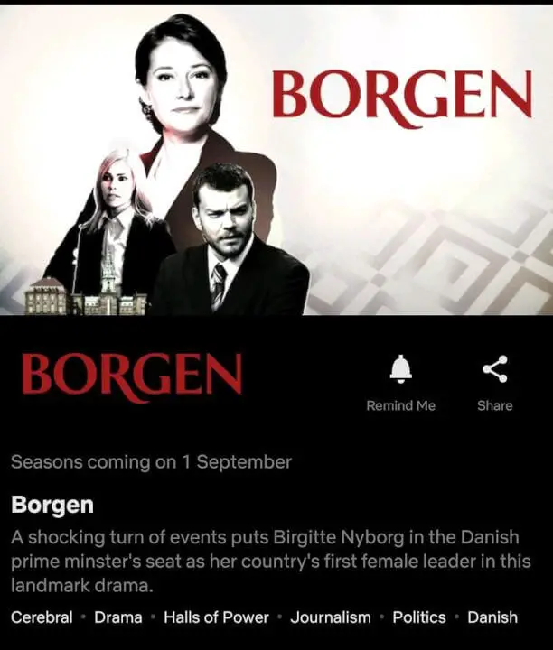 Using Netflix to watch Borgen on Roku