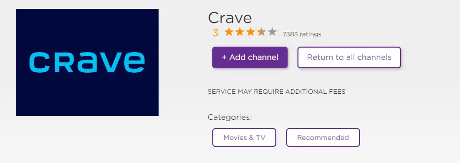 Add Crave on Roku