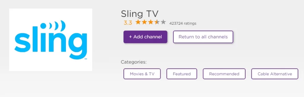 Add Sling TV to Roku