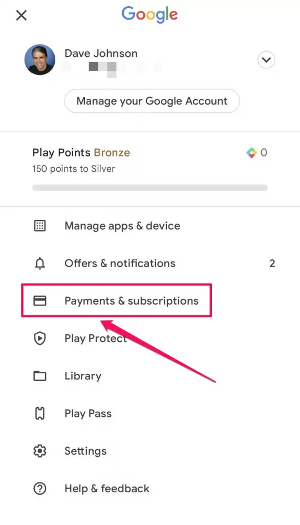 Select Payments & Subscriptions