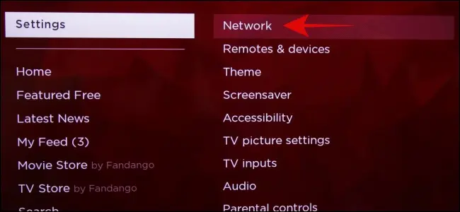 Checking network connection via Roku device 