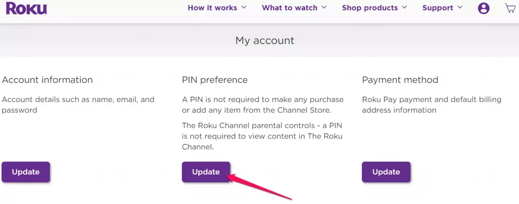 Updating  your PIN because Roku PIN not working