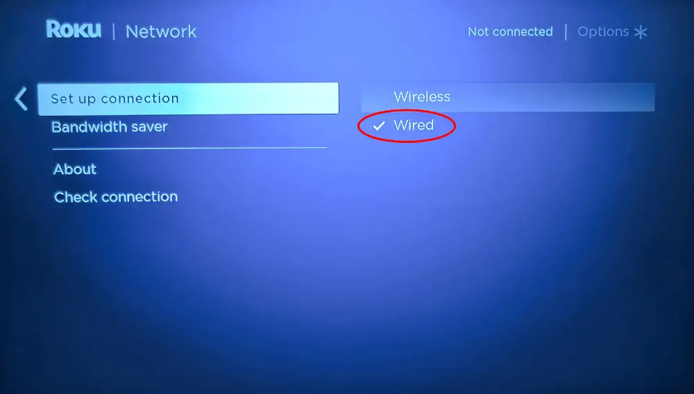 Changing to wired connection