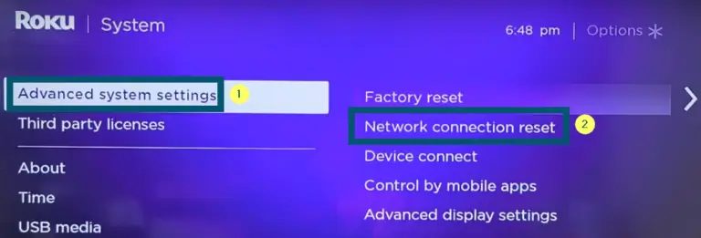 Resetting Network connection