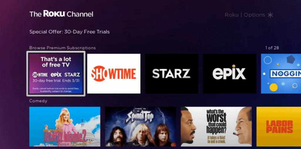 Select The Roku Channel