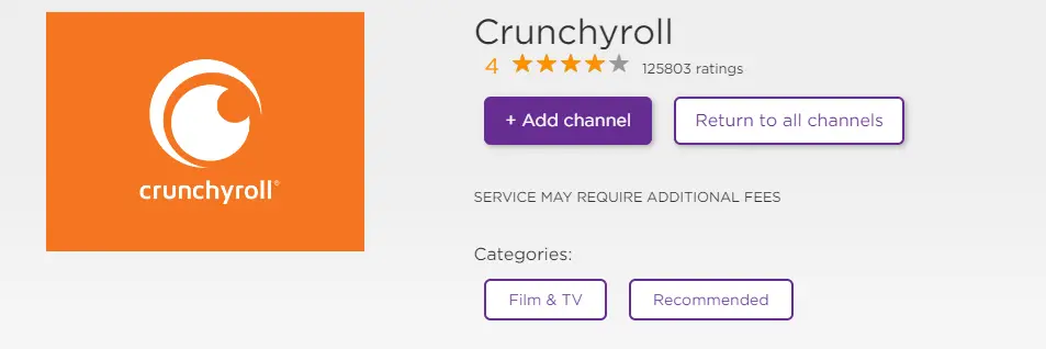Add Crunchyroll on Roku