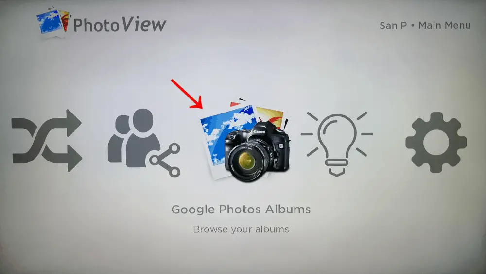 Select Google Photos - Google Play on Roku