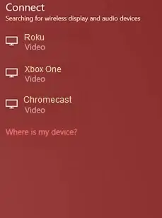 From the available devices select Roku. 