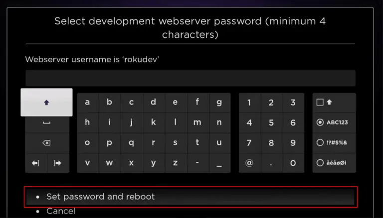 Set web server password