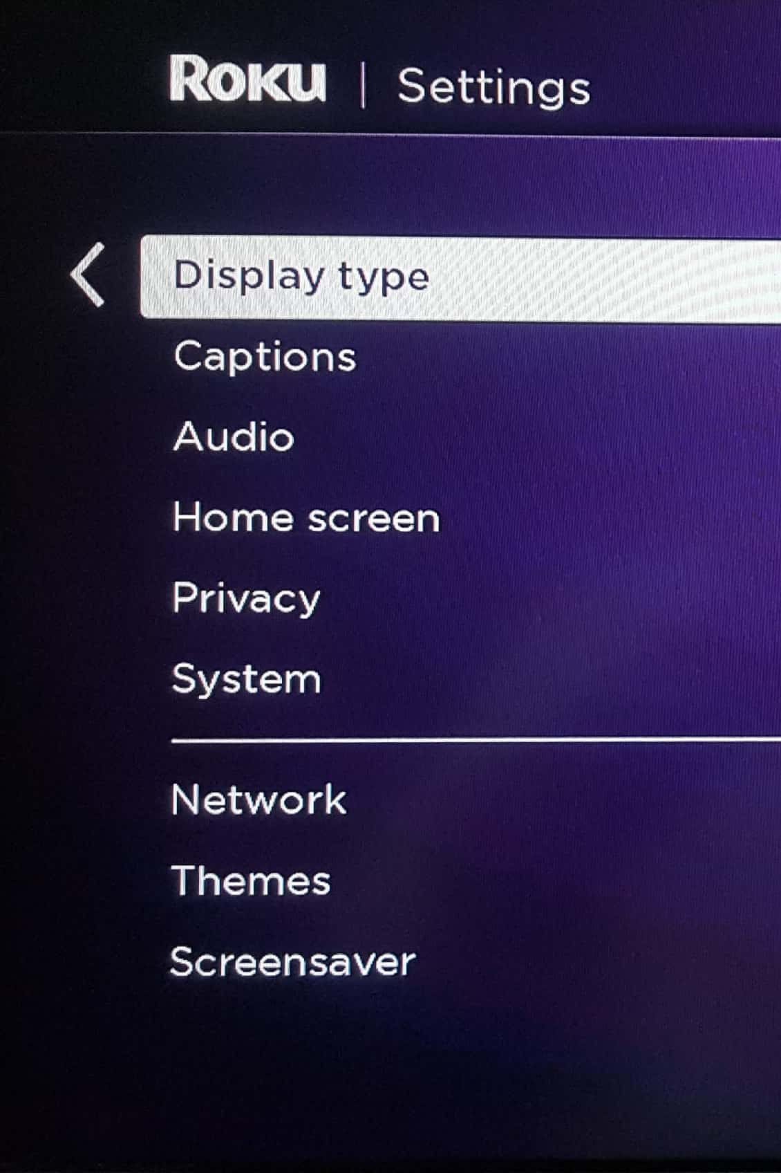 select display type to fix Roku black screen