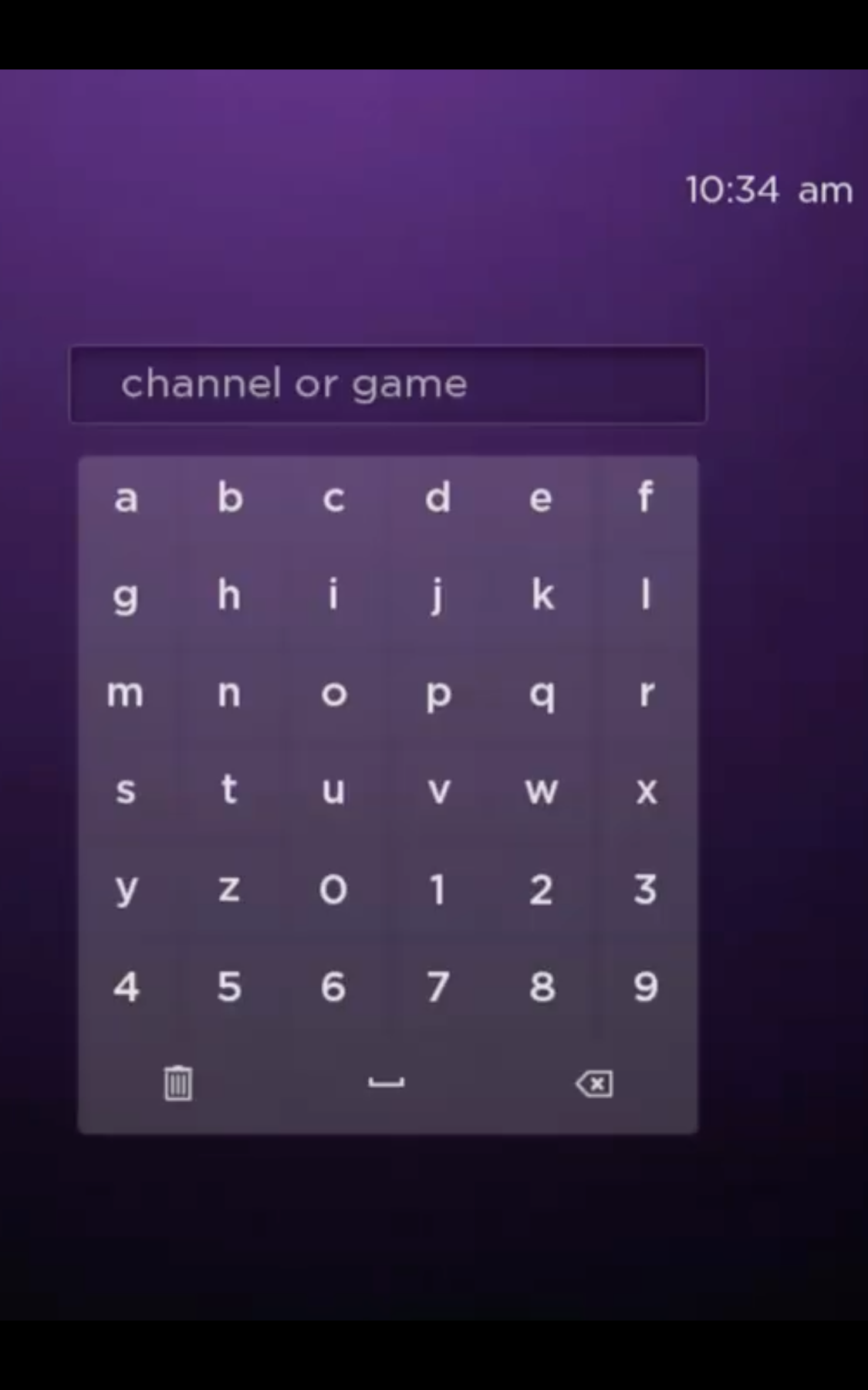 search for CBS on Roku from the keyboard.