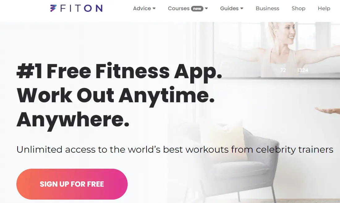 Select Sign Up For Free to stream FitOn Roku