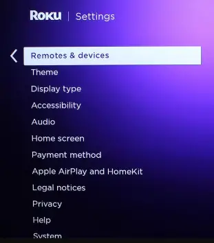 Select Remotes & devices