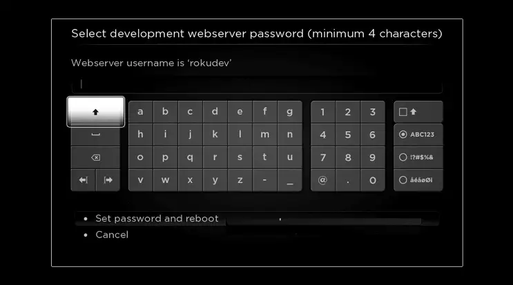 Select Set password and reboot