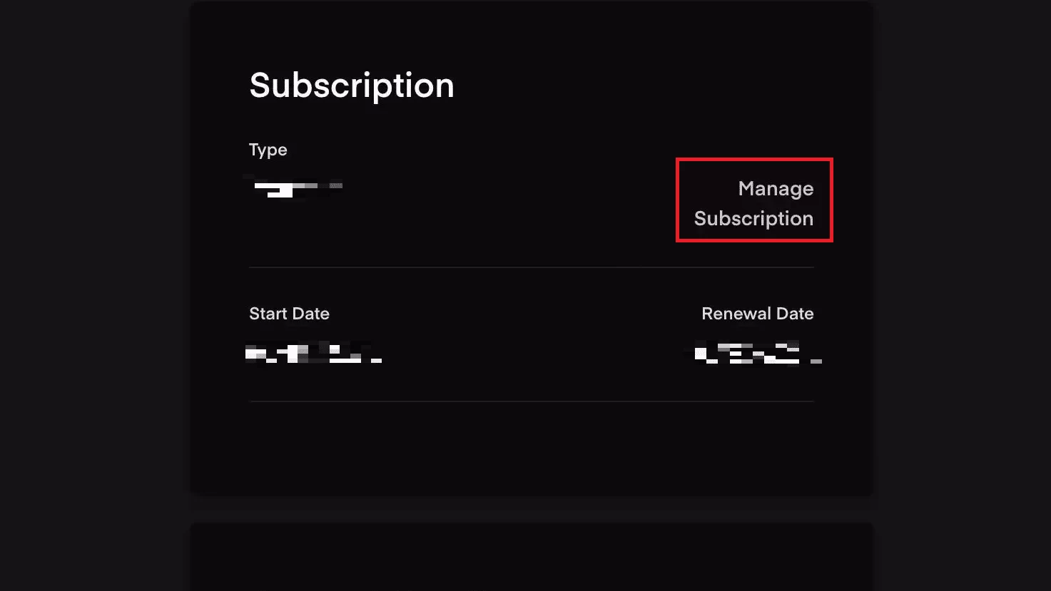 Move to manage subscription option to cancel BET Plus on Roku