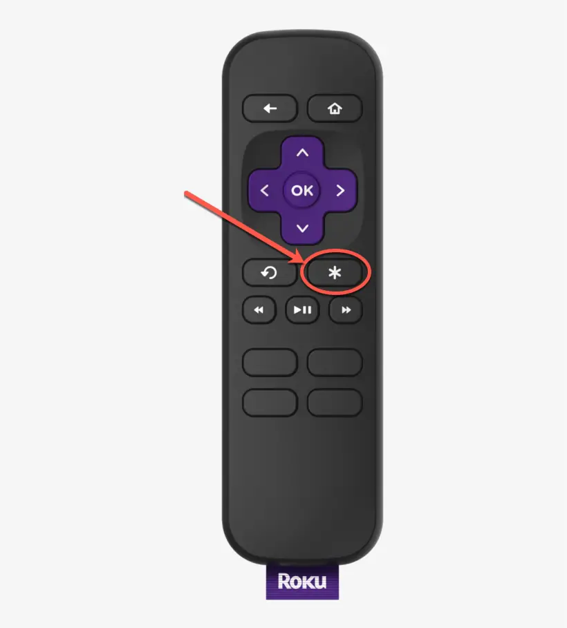 Press the star button for Roku charging