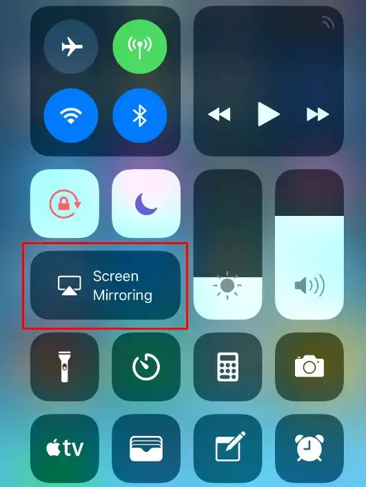 Tap Screen Mirroring icon